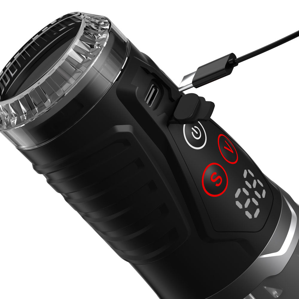 USB cable connecting to the Ultra Milker Pro control panel with its digital display