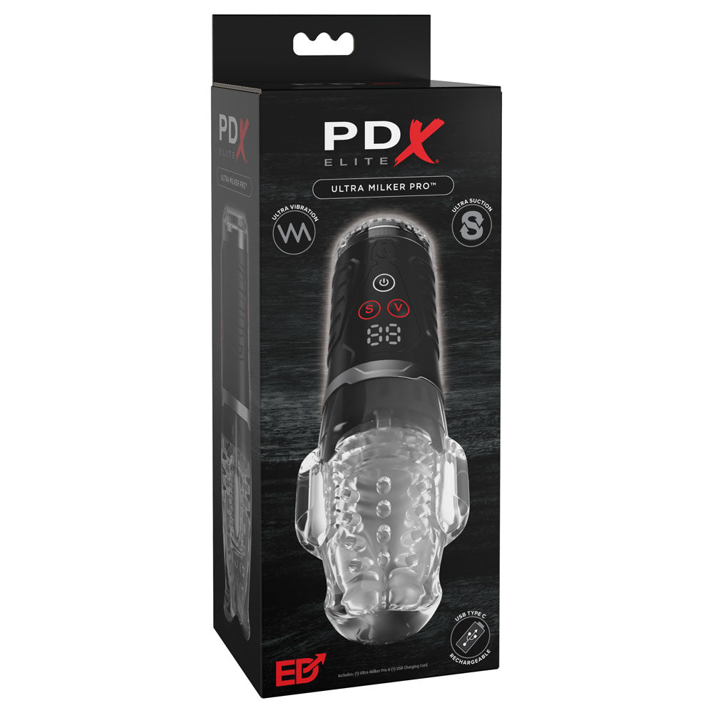 PDX Elite Ultra Milker Pro retail box with the eight speeds badge