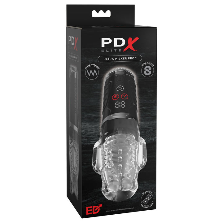 PDX Elite Ultra Milker Pro retail box with the eight speeds badge