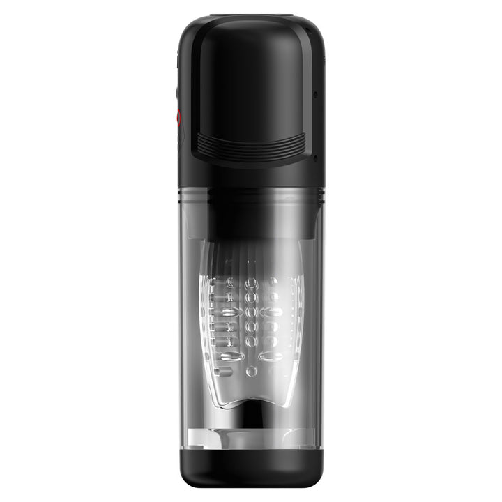 Mega-Bator Pro from the side, black housing with the clear sleeve visible below