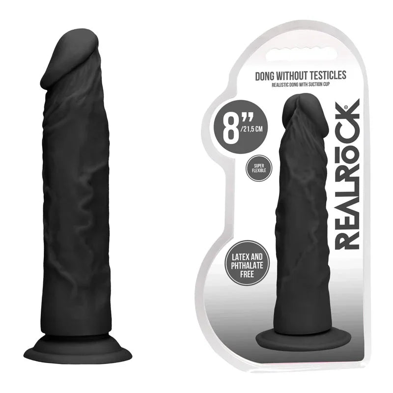 REALROCK 8'' Realistic Dildo - Black 20.3 cm Dong