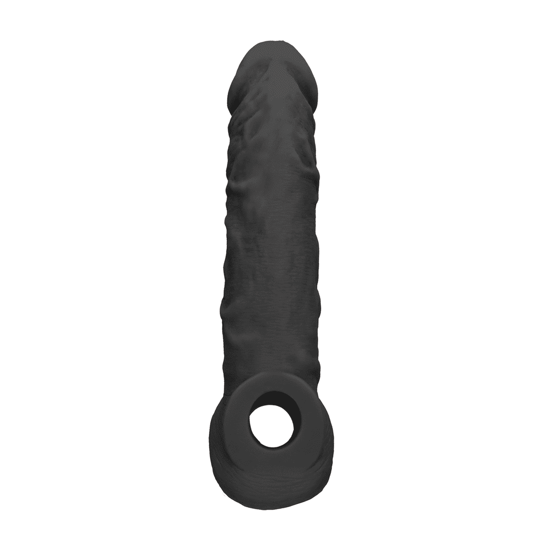 REALROCK 20.3 cm penis extender in black, detail of supporting rings