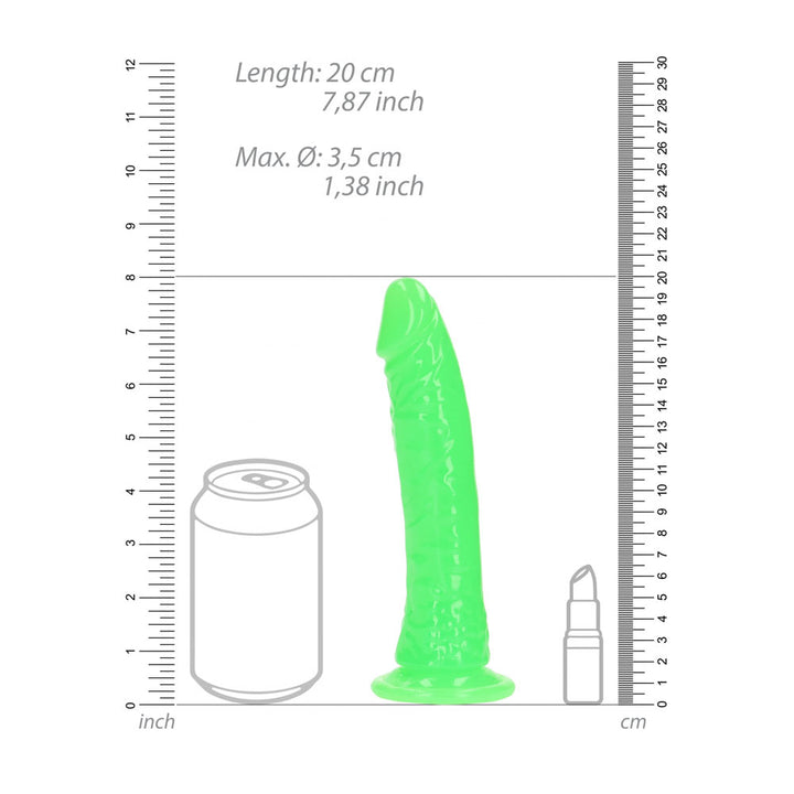 REALROCK 18 cm Slim Glow in the Dark Neon - Green - Glow in Dark Green 18 cm (7'') Dong