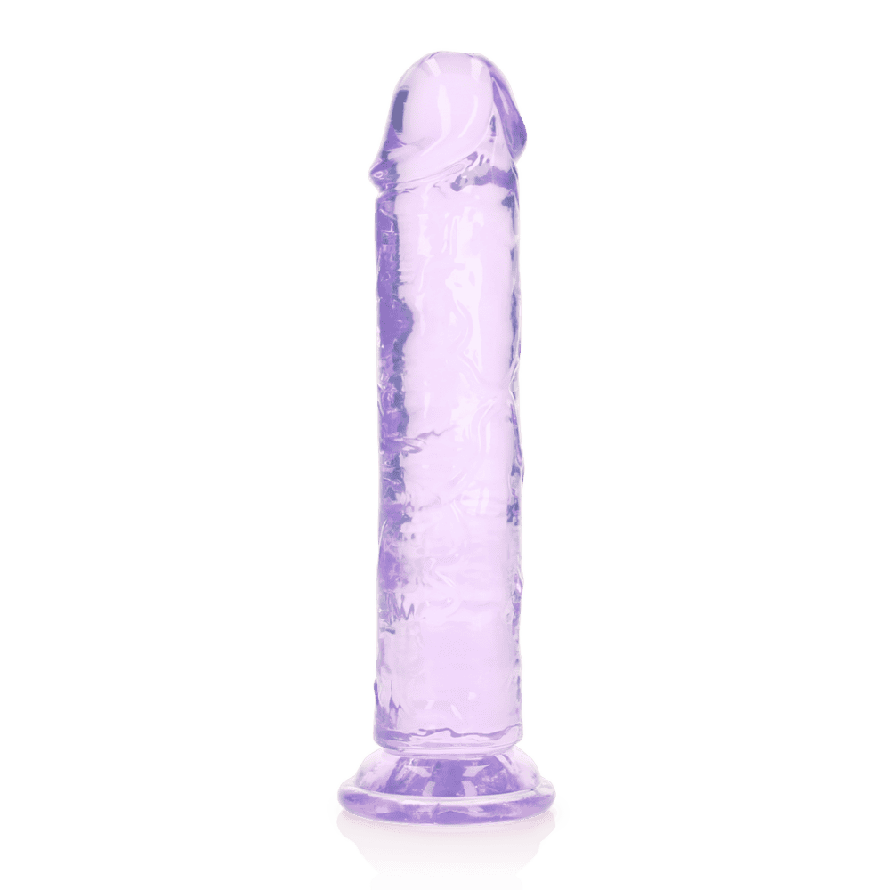 REALROCK straight dildo in translucent purple, 20 cm, with suction cup base