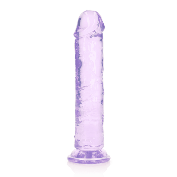 REALROCK straight dildo in translucent purple, 20 cm, with suction cup base