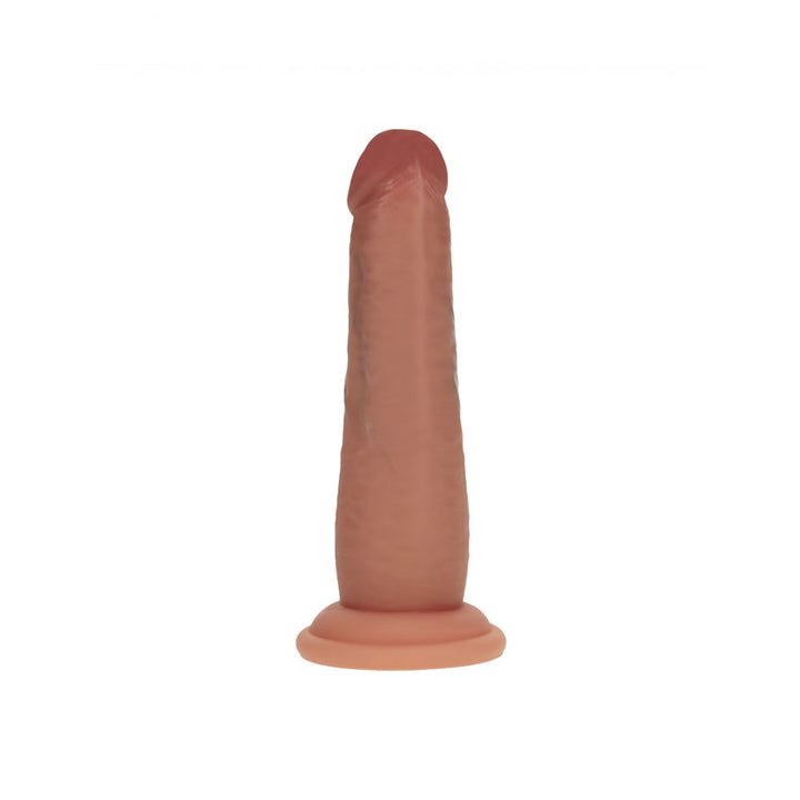 REALROCK Dual Density 6'' Sliding Skin Silicone Dildo - Tan - Tan 15.2 cm Sliding Skin Dildo