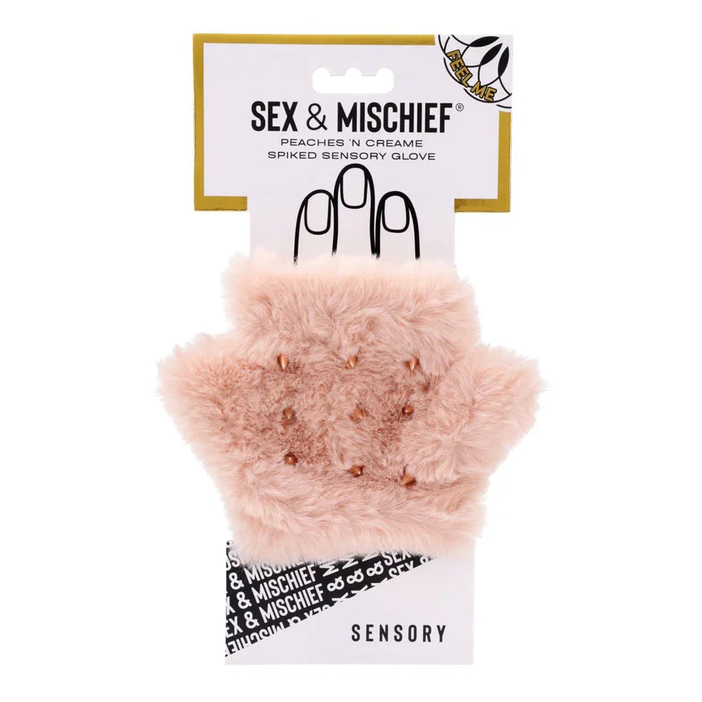 Sportsheets Sex & Mischief Peaches n CreaMe Spiked Sensory Glove, Peach