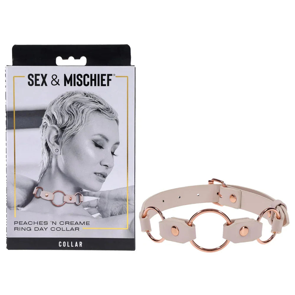 Sportsheets Sex & Mischief Peaches n CreaMe Ring Day Collar, Peach