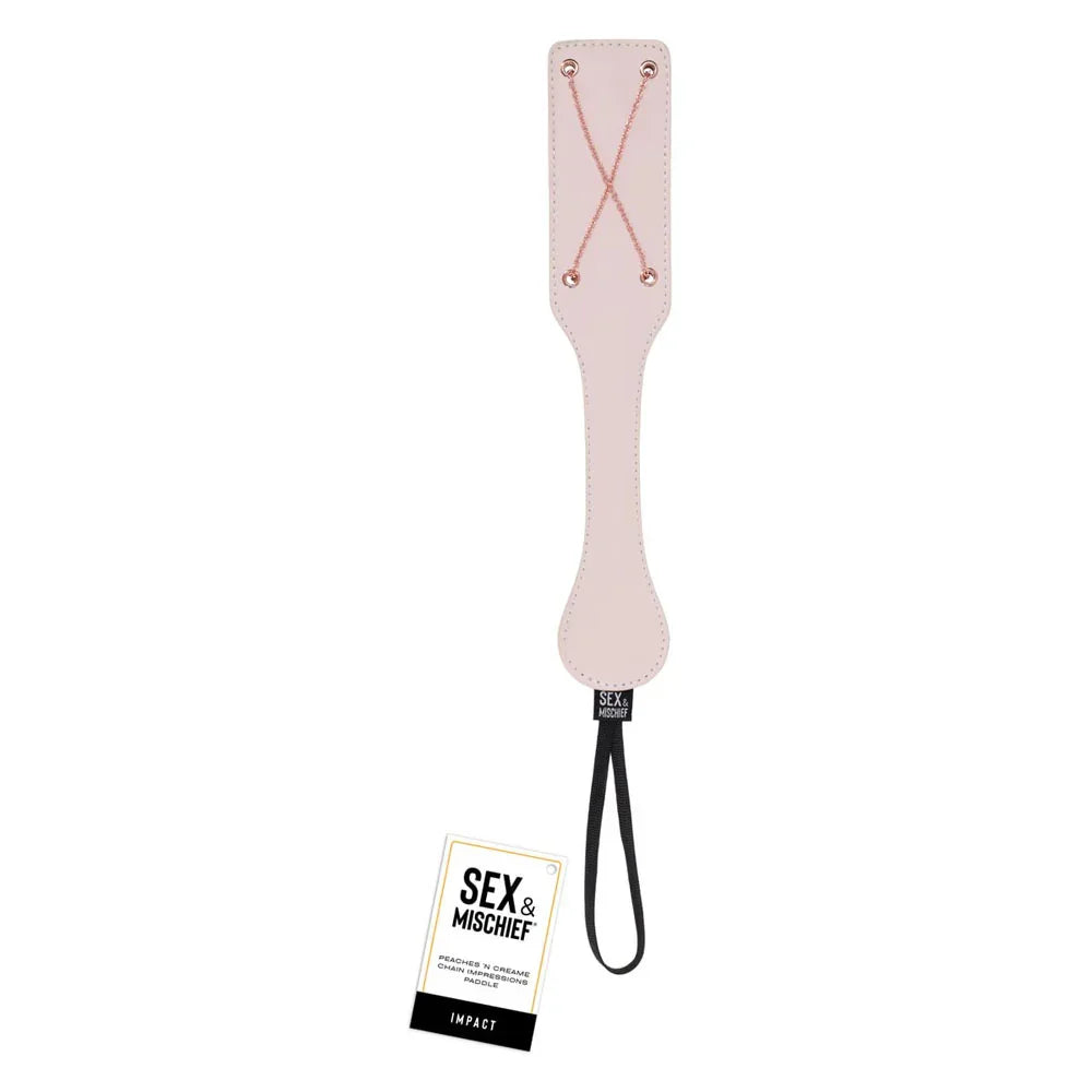 Sportsheets Sex & Mischief Peaches n CreaMe Chain Impressions Paddle, Peach