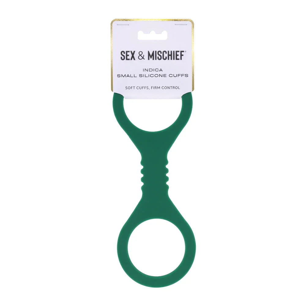 Sportsheets Sex & Mischief Indica Small Silicone Cuffs, Green