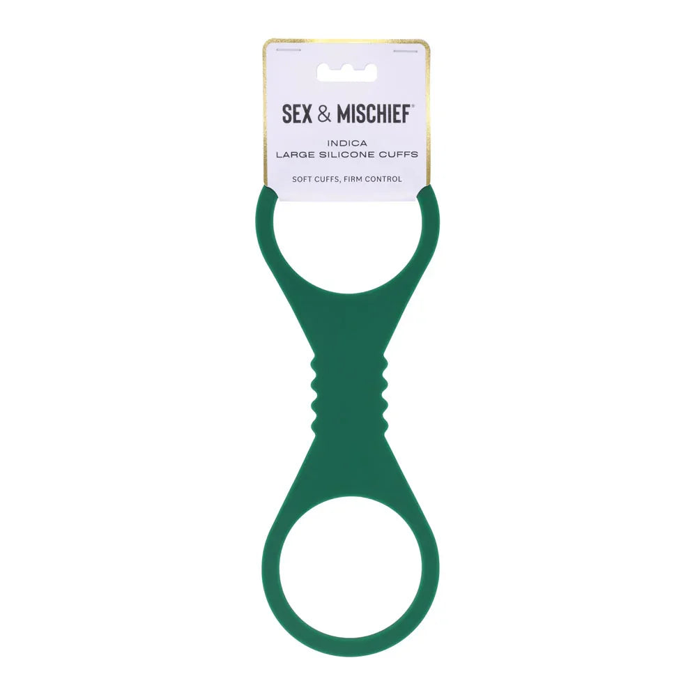 Sportsheets Sex & Mischief Indica Large Silicone Cuffs, Green