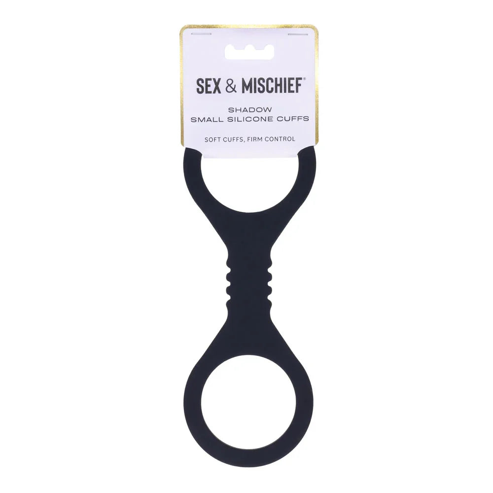 Sportsheets Sex & Mischief Shadow Small Silicone Cuffs, Black