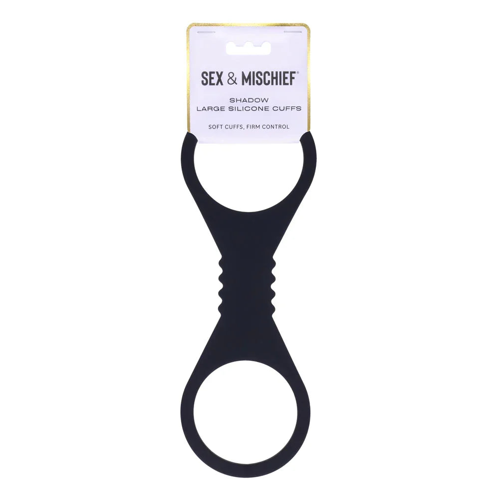 Sportsheets Sex & Mischief Shadow Large Silicone Cuffs, Black
