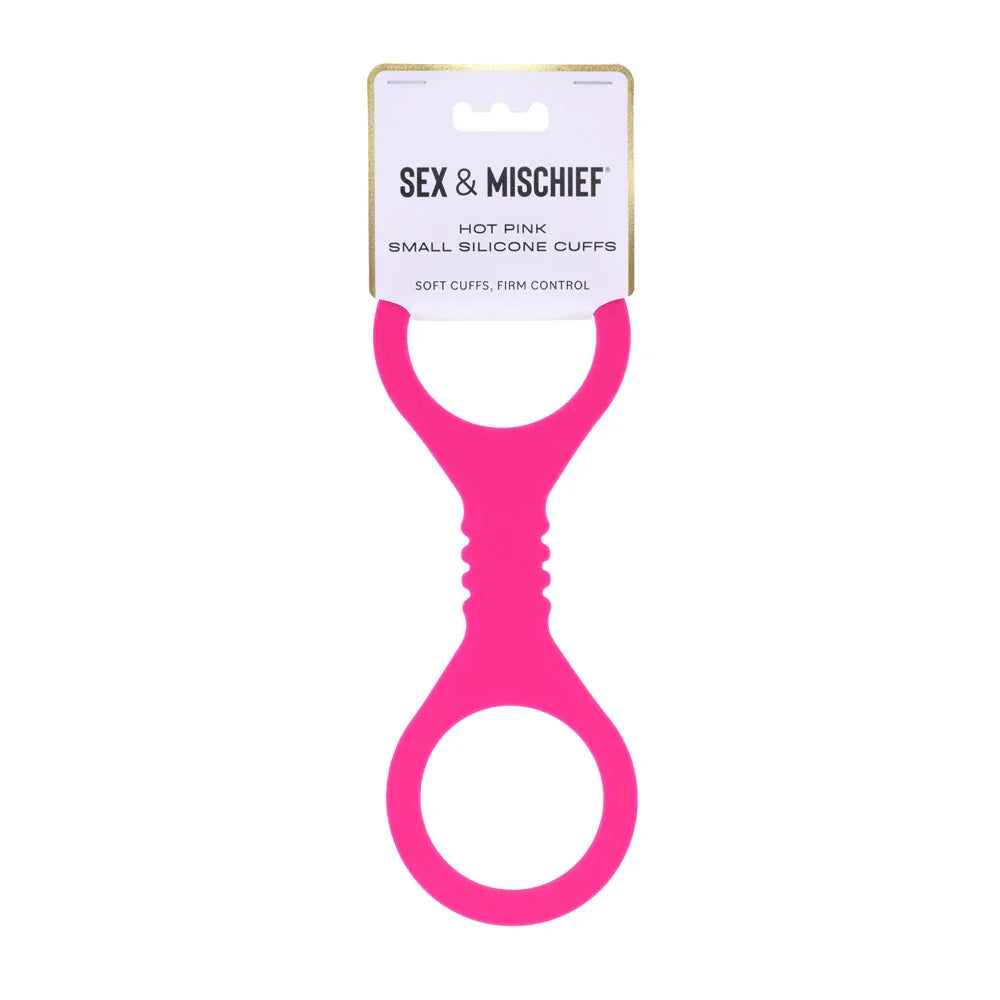 Sportsheets Sex & Mischief Small Silicone Cuffs, Hot Pink