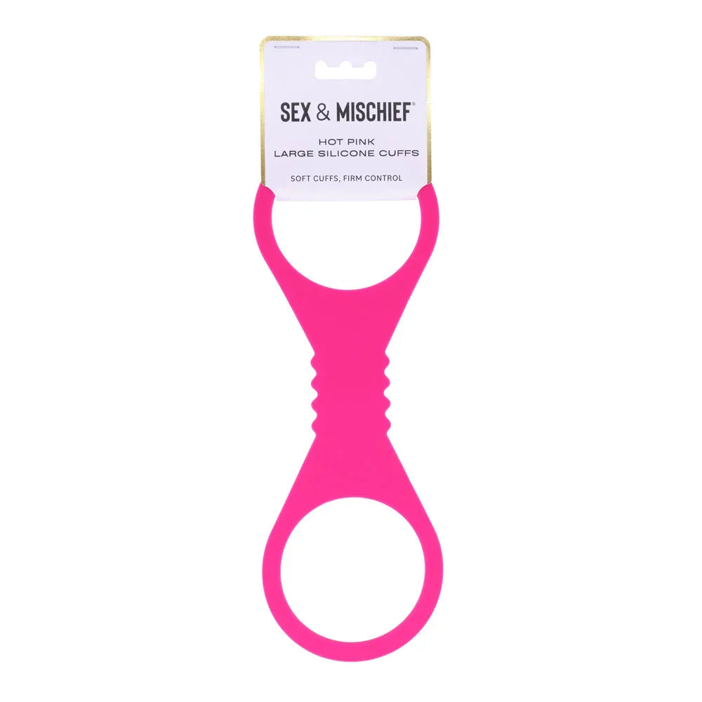 Sportsheets Sex & Mischief Large Silicone Cuffs, Hot Pink