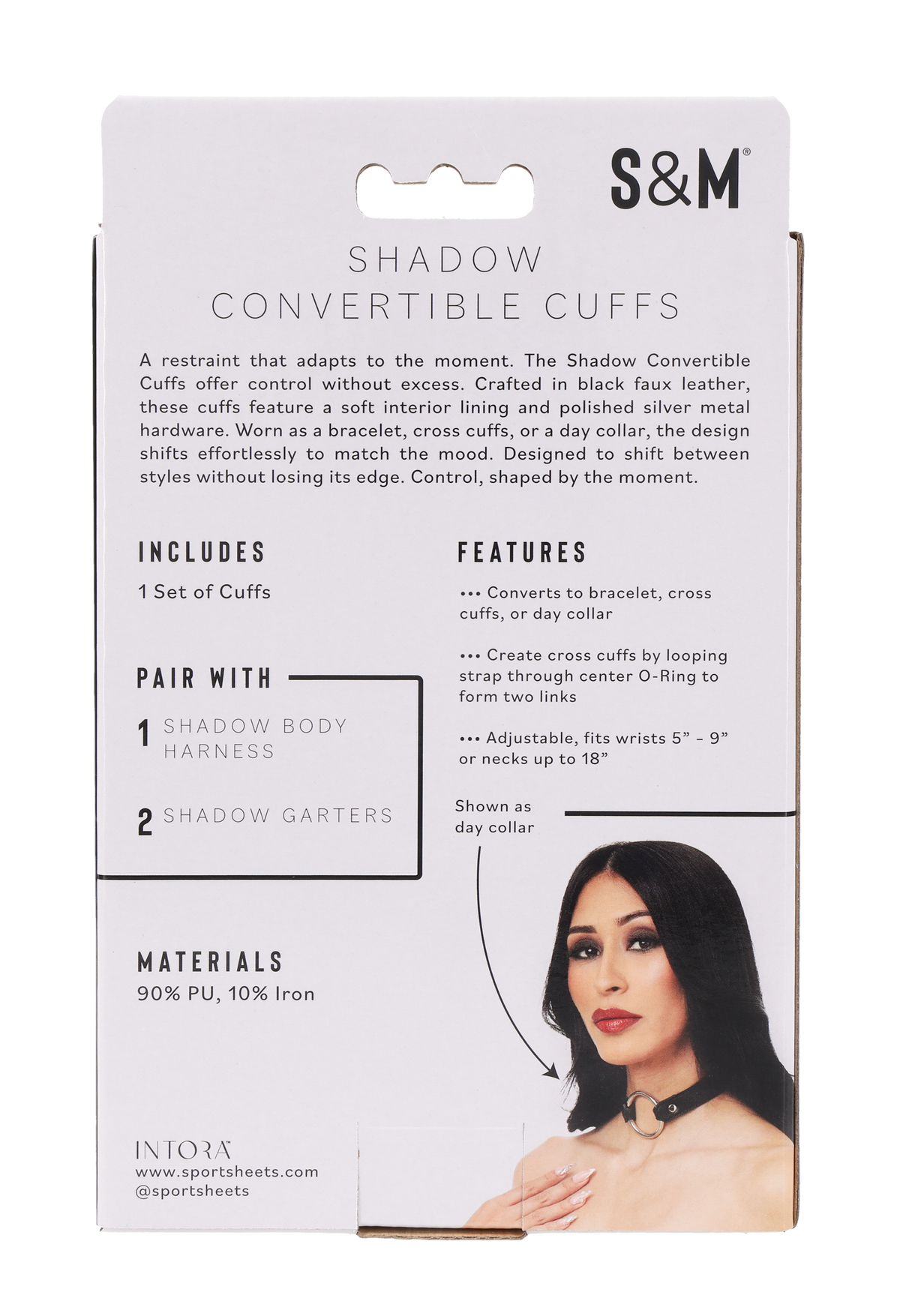 Sex & Mischief Shadow convertible cuffs retail packaging
