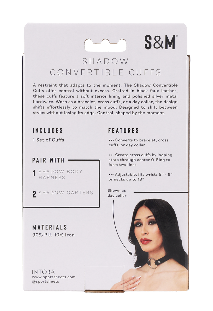Sex & Mischief Shadow convertible cuffs retail packaging