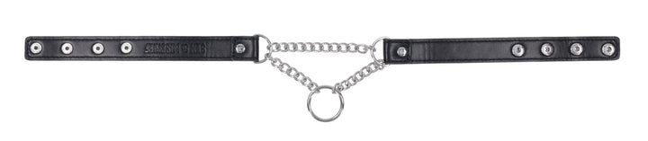 Sex & Mischief Shadow day collar, side view showing adjustable sizing