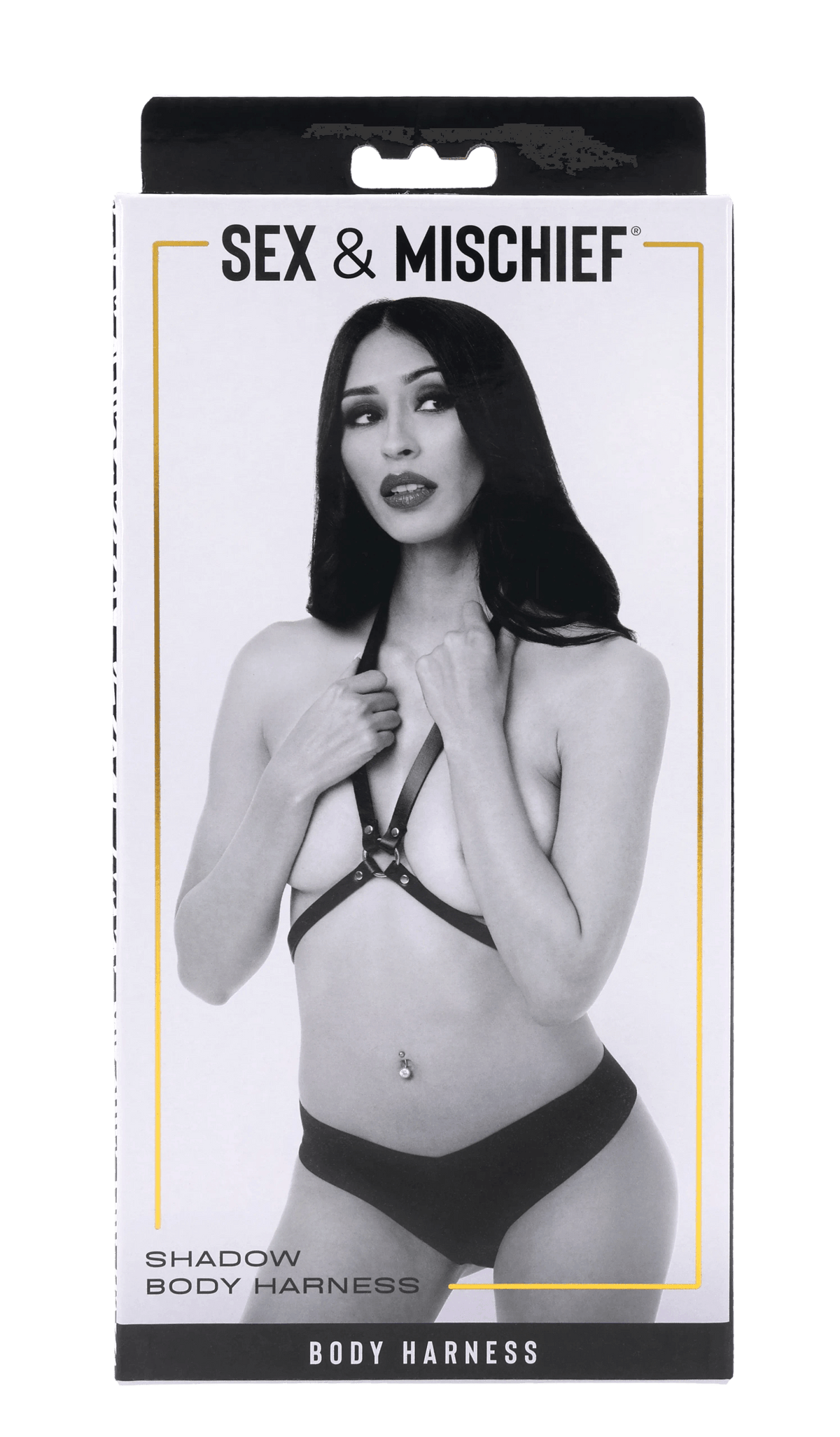 Sex & Mischief Shadow body harness retail packaging