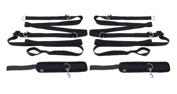 Sex & Mischief Anywhere You Dare bondage restraint system with adjustable straps and cuffs