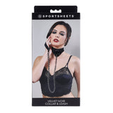 SPORTSHEETS Velvet Noir Collar & Leash - Black Restraint & Leash