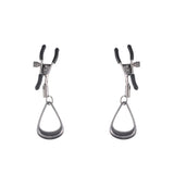 SPORTSHEETS Velvet Noir Tuggable Nipple Clamps - Gunmetal Adjustable Nipple Restraints