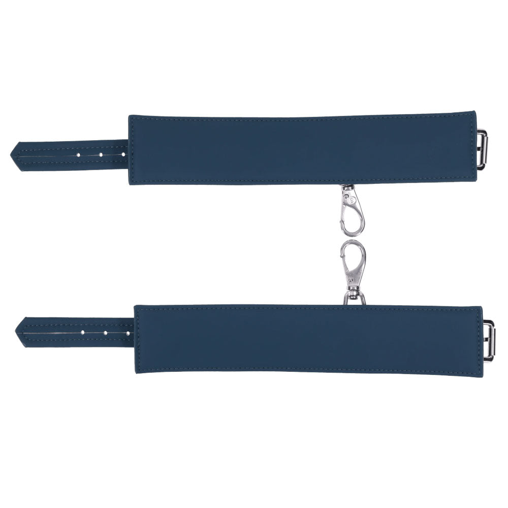 SPORTSHEETS Signature Twilight Tease Ankle Cuffs - Blue Adjustable Leg Restraints