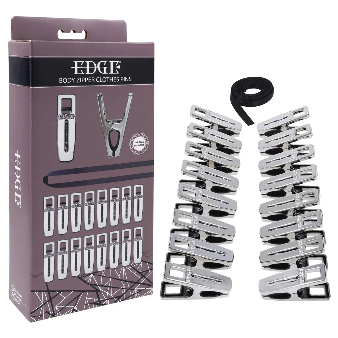 Sportsheets EDGE Body Zipper Sensation Pins Set of 16, Chrome