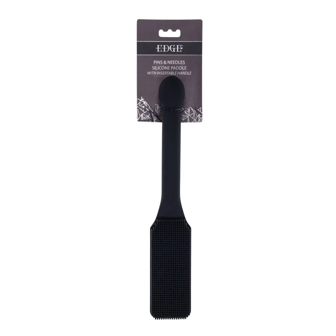 Sportsheets EDGE Pins & Needles Silicone Paddle with Handle, Black