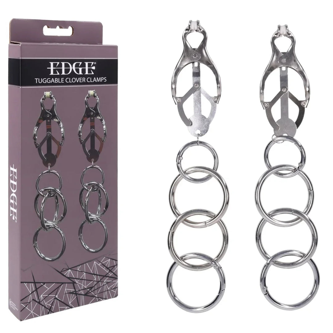 Sportsheets EDGE Tuggable Clover Nipple Clamps, Metal