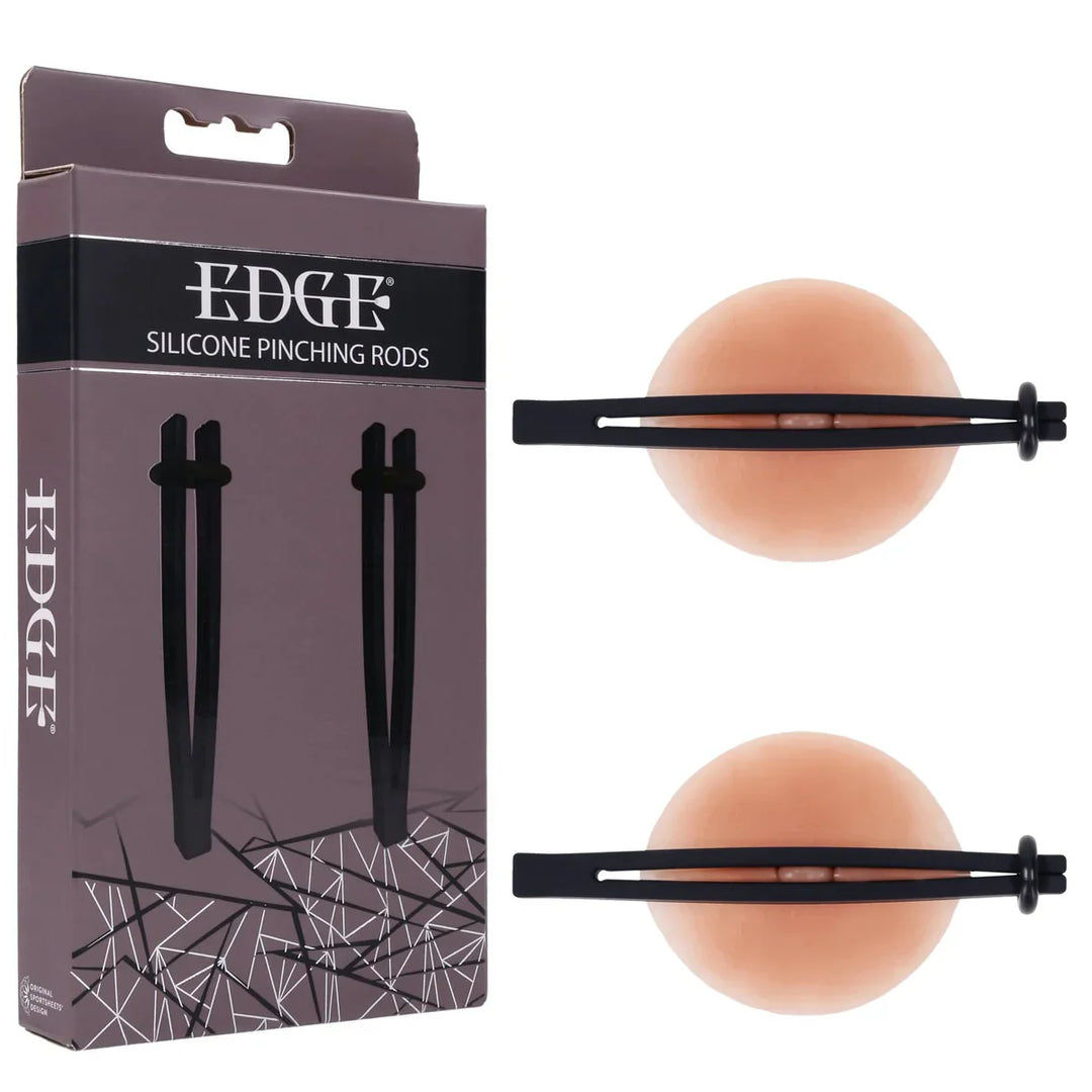 Sportsheets EDGE Silicone Pinching Rod Nipple Restraints, Black
