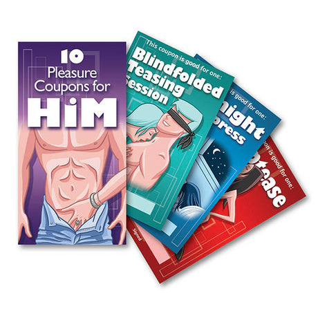 Buy Pleasure Coupons For Him - Set of 10 Vouchers at NZ’s Mega Adult Toys Store. Discover premium sex toys with discreet shipping at the best price in NZ