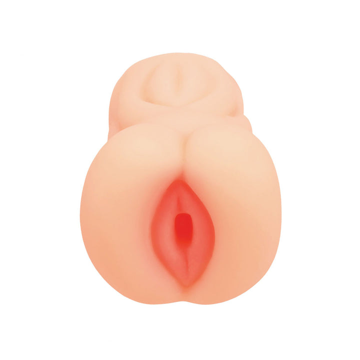 XKIN PinUp Girls Tiffany Throatcheck Stroker, front-on close-up of the sculpted vulva entry