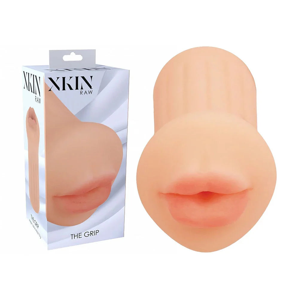 Shots Toys XKIN Raw The Grip Mouth Stroker, Flesh