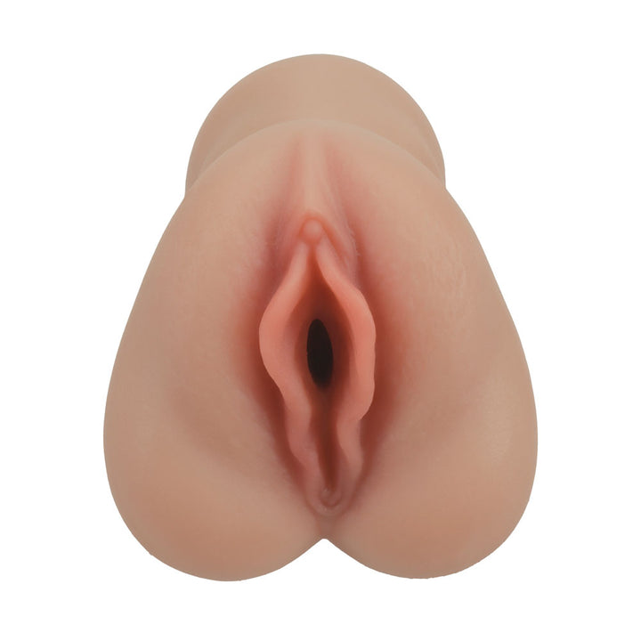 XKIN Career Girls Lacey Dustandride Stroker, front-on close-up of the sculpted vulva entry