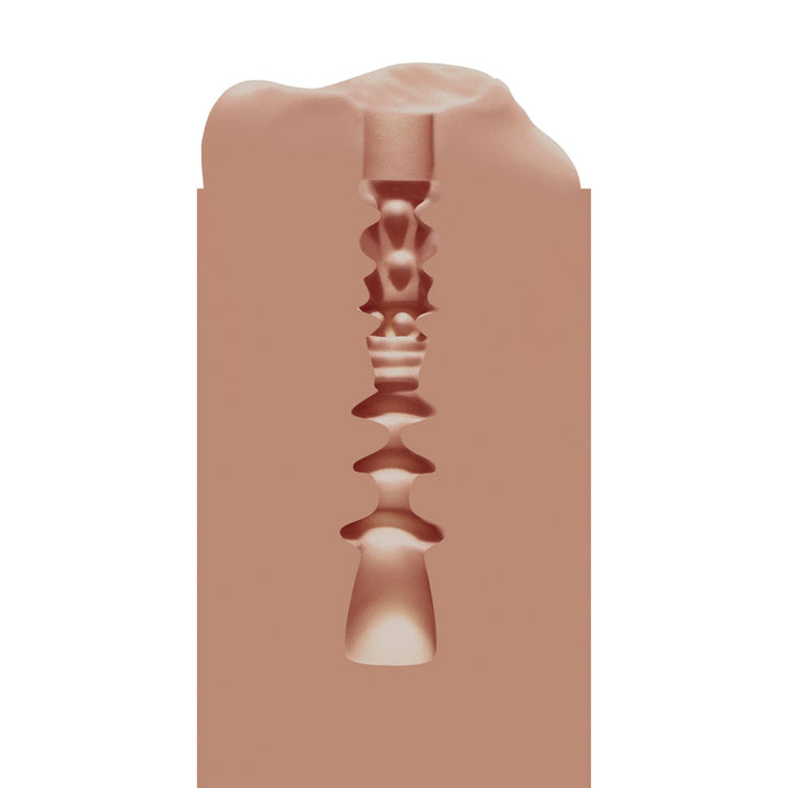XKIN Career Girls Lacey Dustandride Stroker, cutaway diagram of the ribbed internal canal