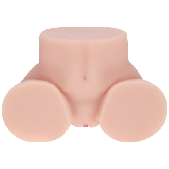 XKIN Bodyforms Rina Brooks Stroker, front three-quarter view with the vulva at the base of the belly