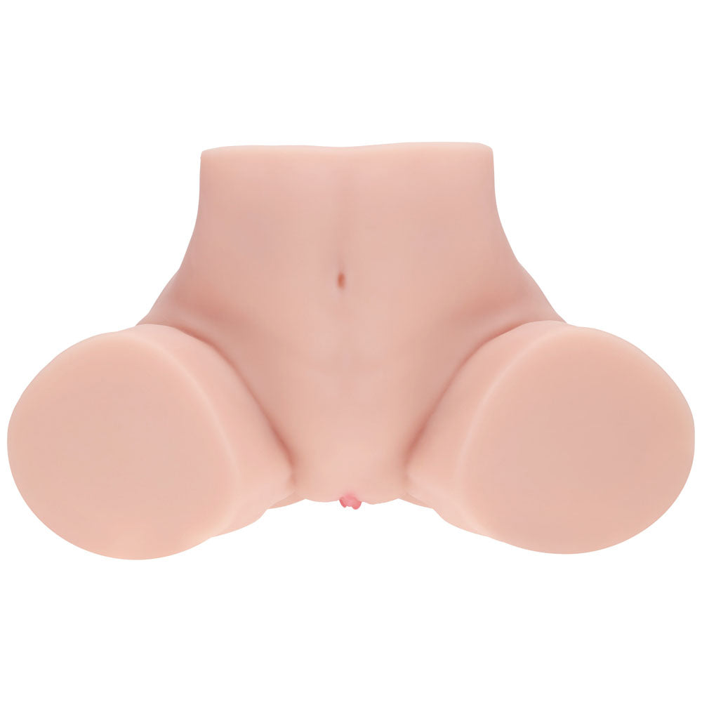 XKIN Bodyforms Vera Dawn Stroker, front three-quarter view with the vulva at the base of the belly
