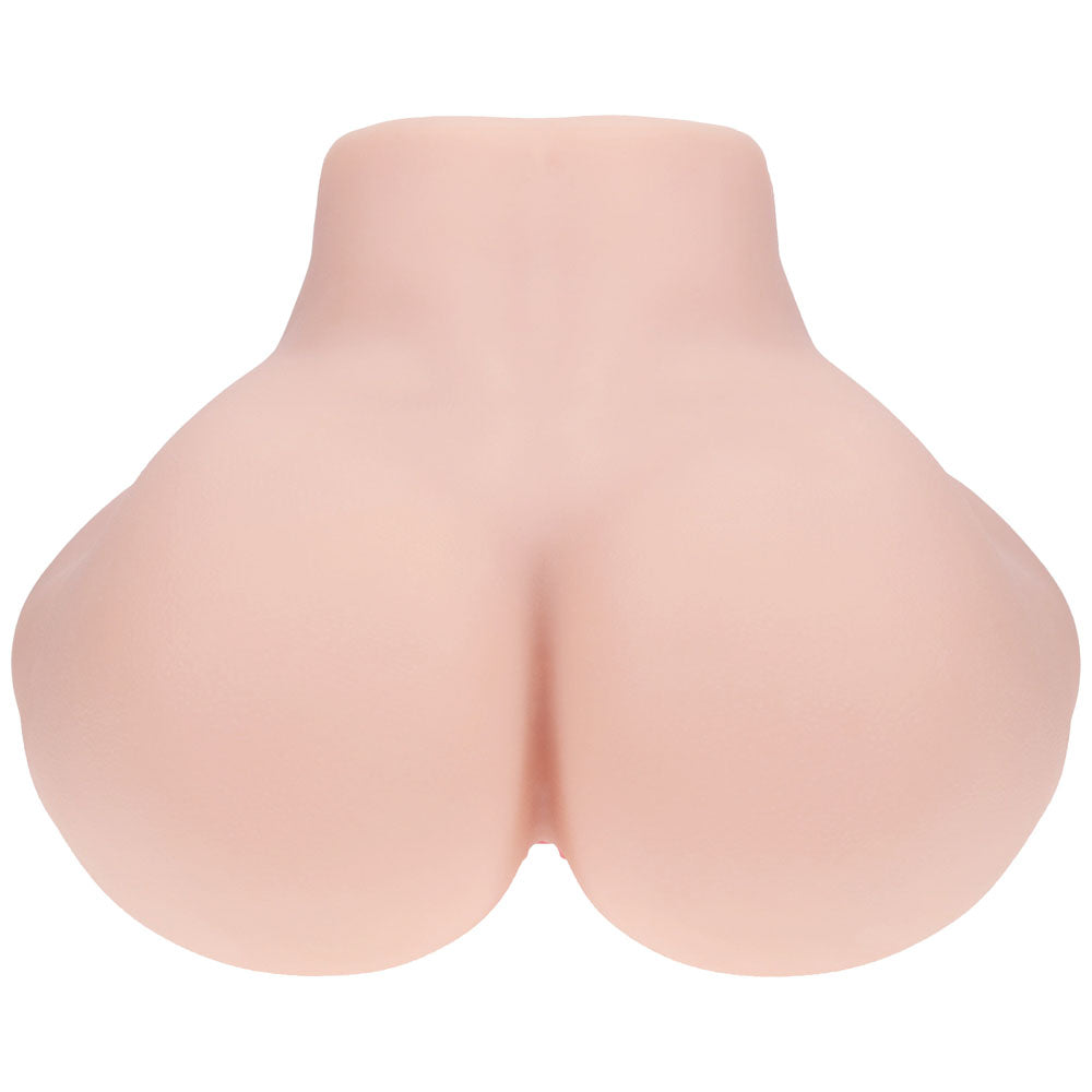 XKIN Bodyforms Elina Rosewood Stroker, rear view of the full buttocks with the openings out of sight