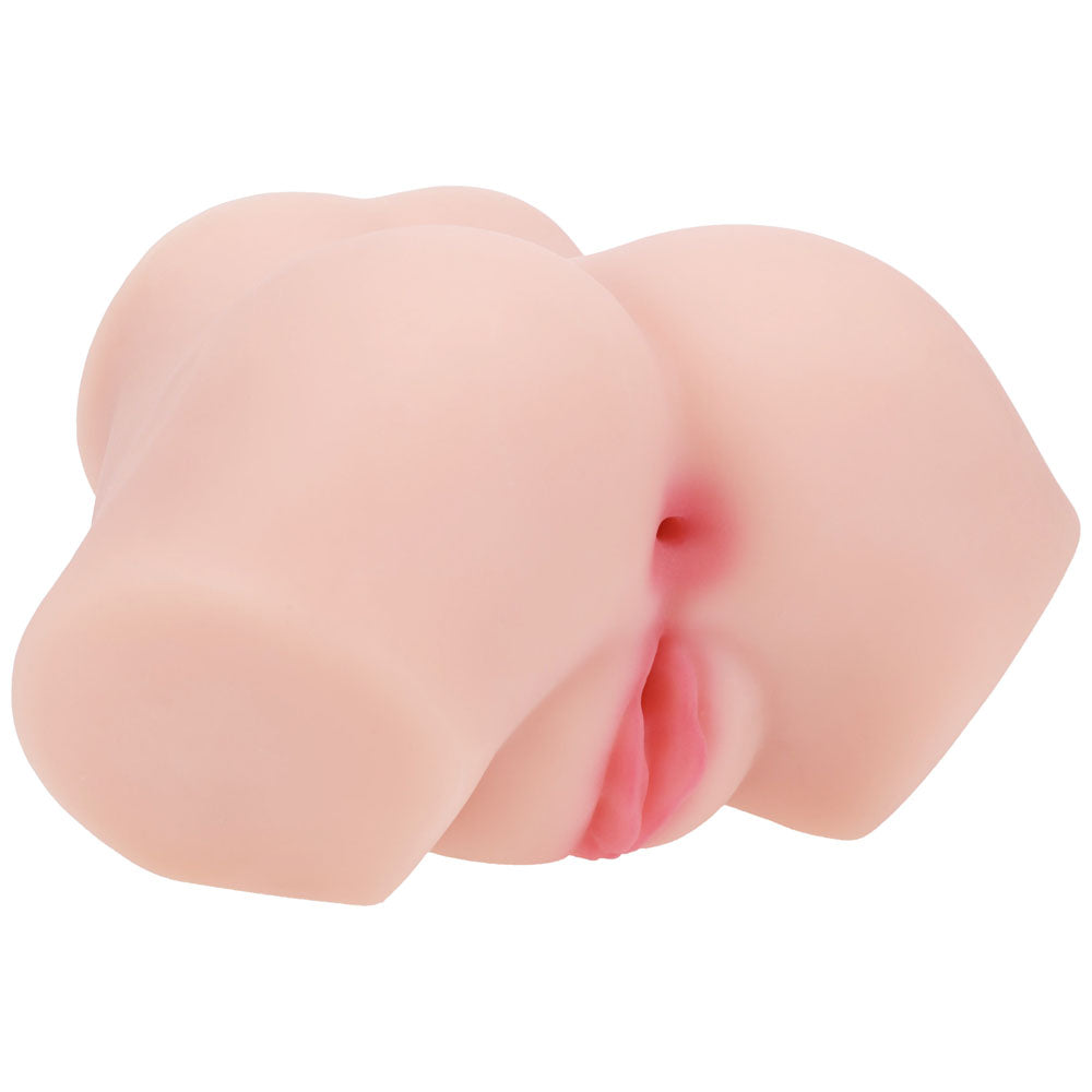 XKIN Bodyforms Aria Summers Stroker, three-quarter view from the side showing the thigh stumps