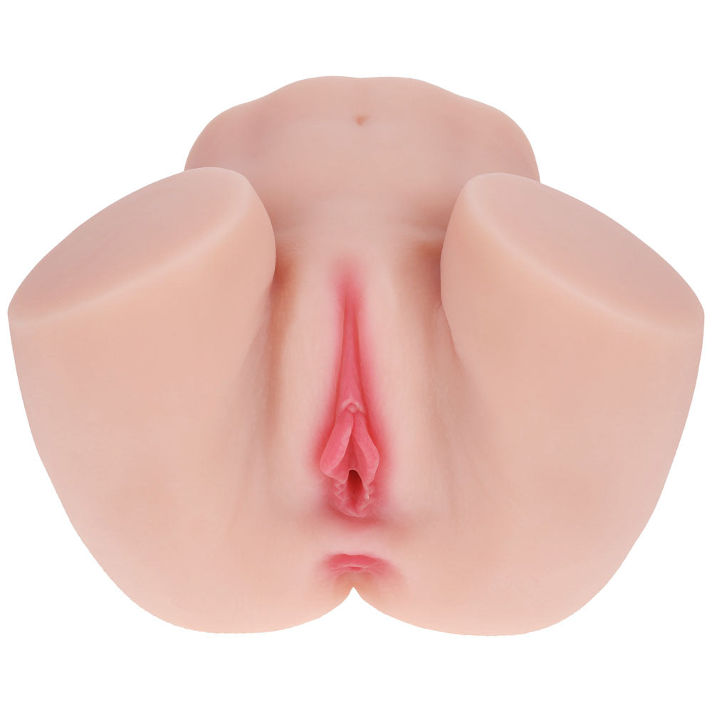 XKIN Bodyforms Mia Hart Stroker, front view of the hips showing the navel and the vulva opening