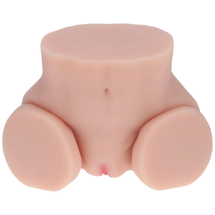 XKIN Bodyforms Mia Hart Stroker, front three-quarter view with the vulva at the base of the belly