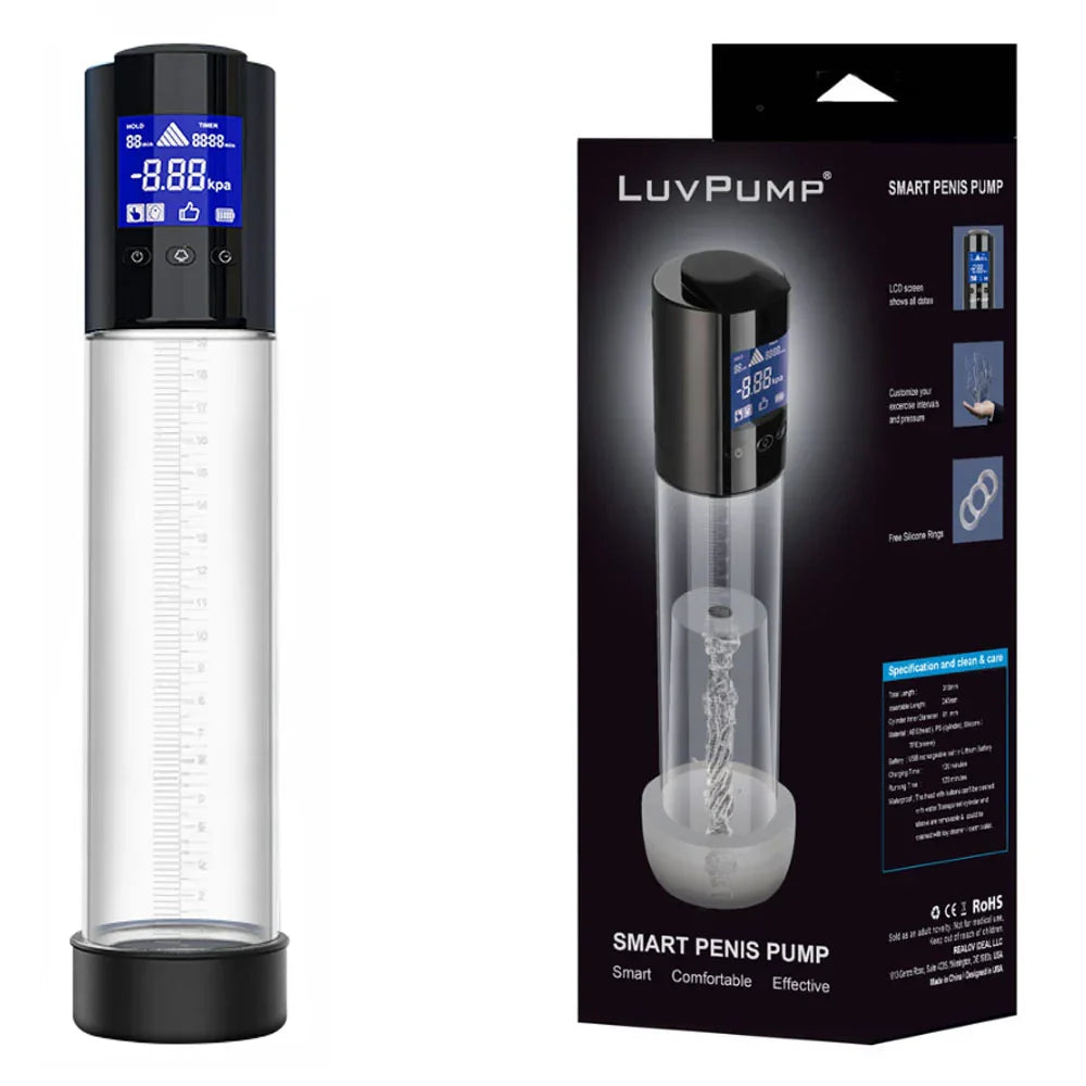 LuvPump Smart Automatic Penis Pump, Clear