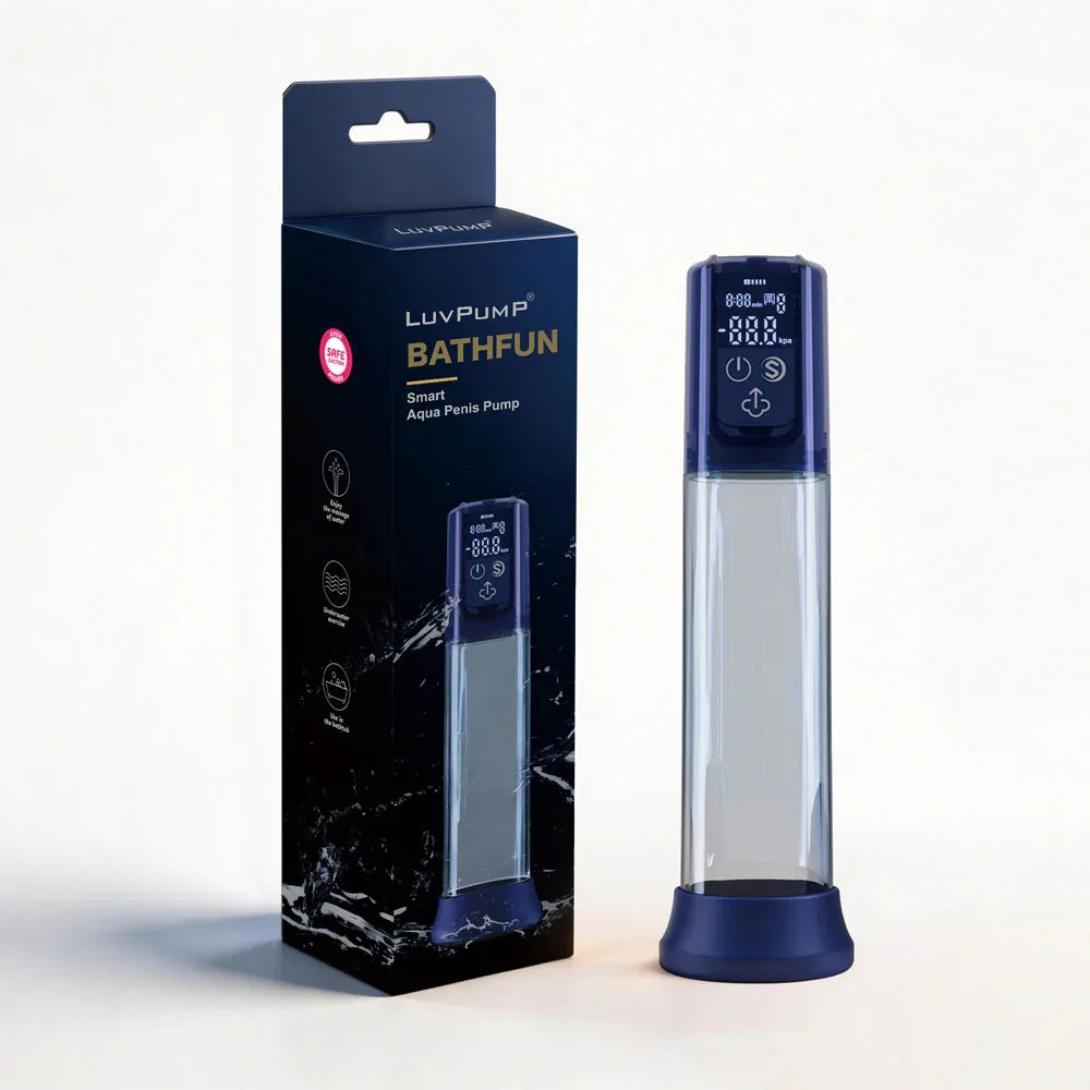 LuvPump BathFun Smart Aqua USB-C Penis Pump, Blue