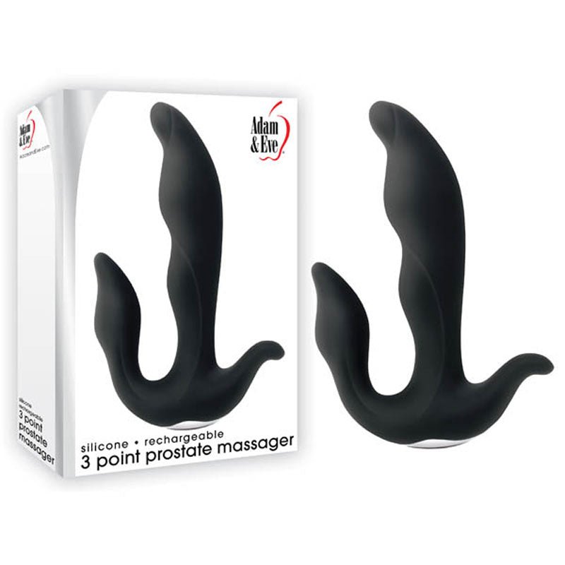 Buy Adam & Eve 3 - Point Prostate Massager - Black USB Rechargable Vibrating Prostate Massager – Naughtyhut NZ sex toys online. Discreet delivery & top brands.