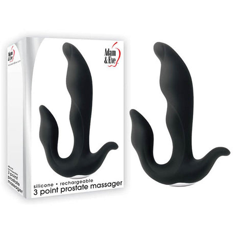 Buy Adam & Eve 3 - Point Prostate Massager - Black USB Rechargable Vibrating Prostate Massager – Naughtyhut NZ sex toys online. Discreet delivery & top brands.