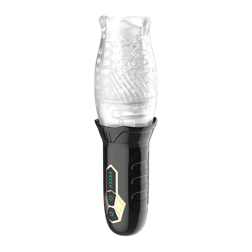Buy Adam & Eve Adam's Gawk Gawk - Clear USB Rechargeable Rotating Masturbator – Naughtyhut NZ sex toys online. Discreet delivery & top brands.