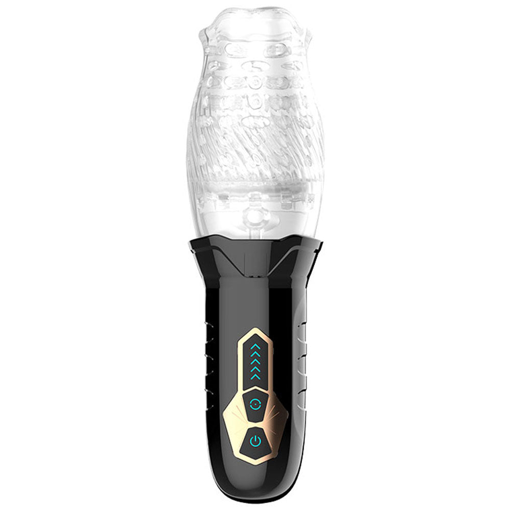 Buy Adam & Eve Adam's Gawk Gawk - Clear USB Rechargeable Rotating Masturbator – Naughtyhut NZ sex toys online. Discreet delivery & top brands.