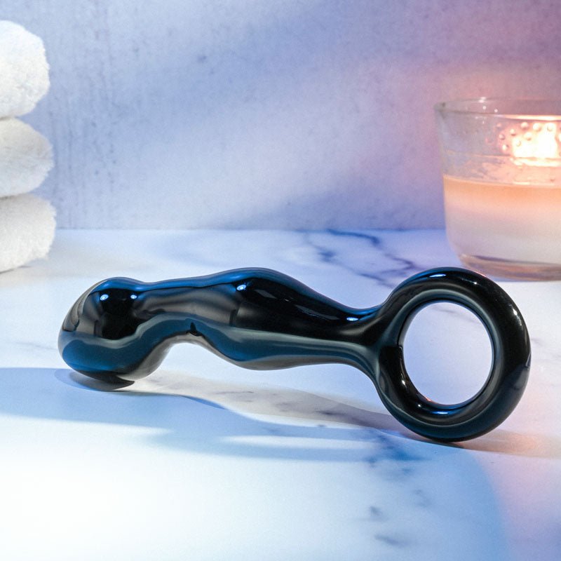Buy Adam & Eve ADAMS GLASS PROSTATE MASSAGER - Black Glass 16.6 cm Prostate Massager – Naughtyhut NZ sex toys online. Discreet delivery & top brands.