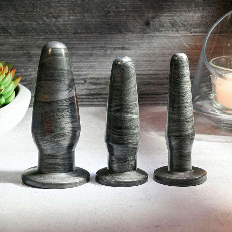 Buy Adam & Eve ANAL ROCKETS TRAINER SET - Black Butt Plugs - Set of 3 Sizes – Naughtyhut NZ sex toys online. Discreet delivery & top brands.